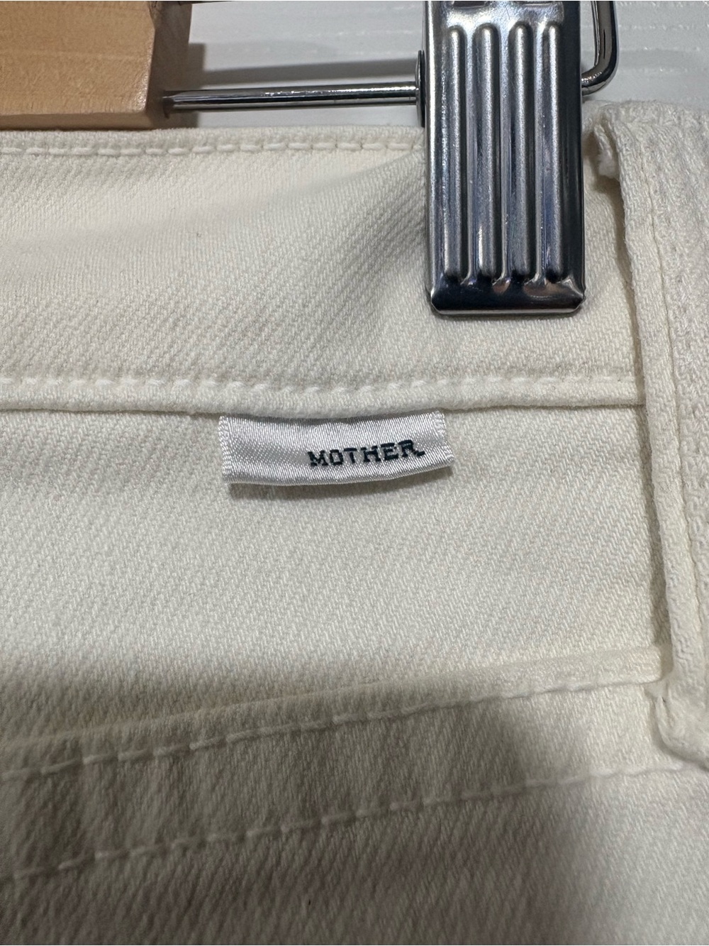 MOTHER High-Rise Straight Leg Jeans in White - Picture 5 of 8